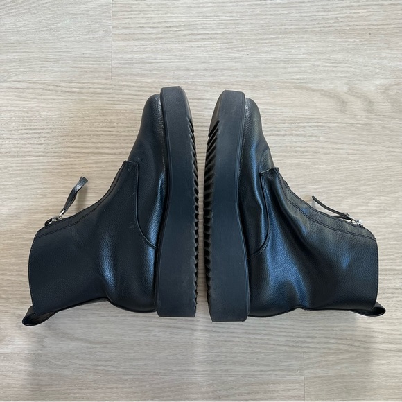 H&M Black Ladies Chunky Zip- Front Boots Size 8.5 Platform Wedge Y2K - Picture 4 of 8